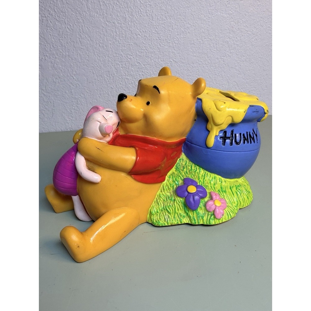 Vintage Disney Applause Winnie The Pooh & Piglet Hunny Pot Plastic Piggy Bank